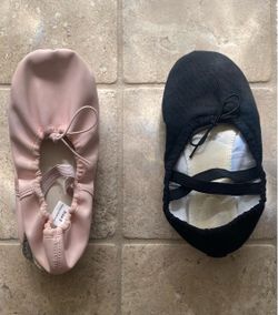 Ballet Slippers Pink and Black Slippers