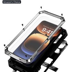 Case Compatibility with iPhone 16 Pro Max Case 6.9 '' 2024 Heavy Duty Protection Dustproof Rugged Military Grade Metal Built in Screen Protector Kicks