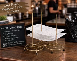 $10!! FIRM Set of 3 Gold Metal Receipt and Order Holder