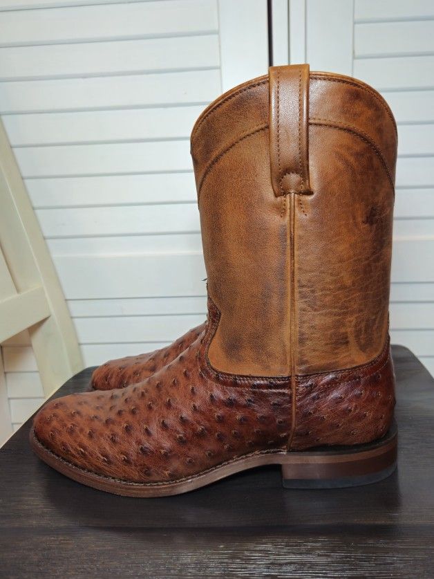 Cody James Black 1978 Carmen Full-Quill Ostrich Roper Boots Round Toe Size 10 D