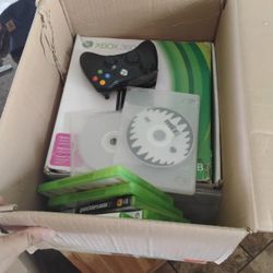 Xbox 360 With 5 Games And 2 Controllers 