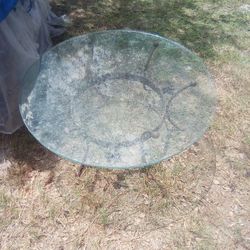 Gilt Iron Glass Table 