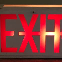 Vintage Red & Green EXIT sign