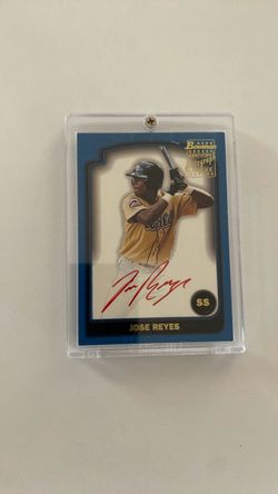 Jose Reyes rare red rookie auto Certified Autograph Baseball Card