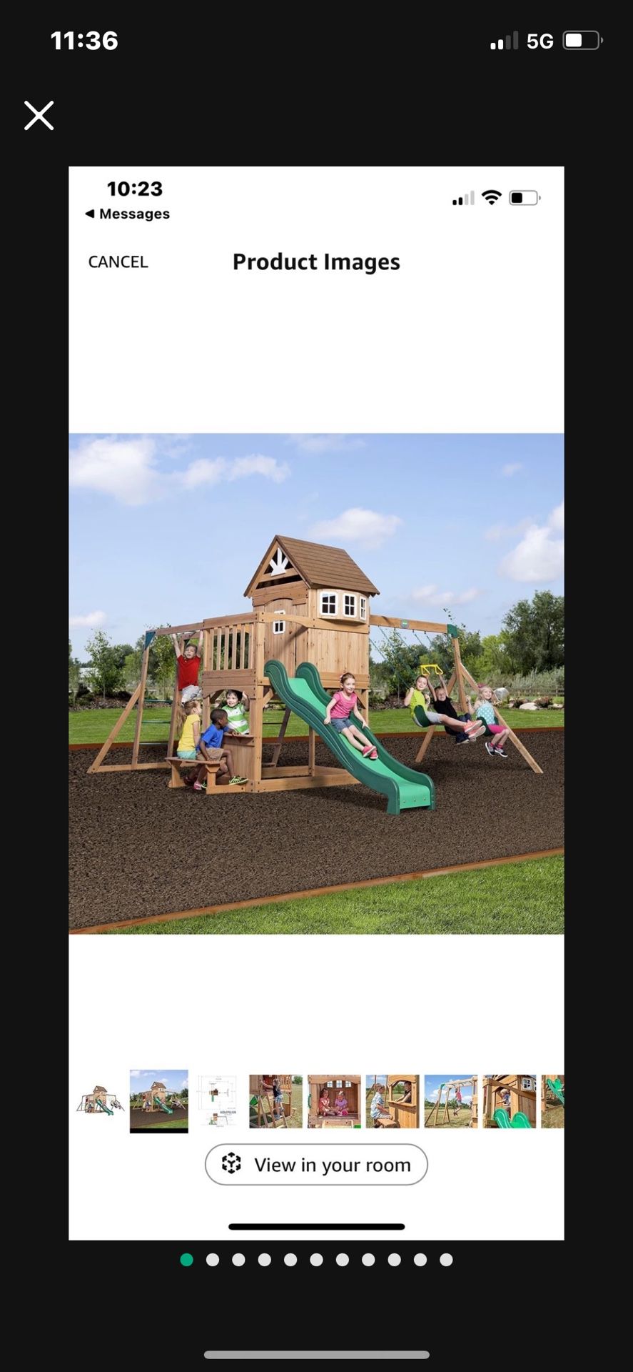 Backyard Discovery Montpelier Cedar Wood Swing Set with Wave Slide,Clubhouse, Monkey Bars, Picnic Area, Snack Bar, Belt Swings, Trapeze, Balcony, Play