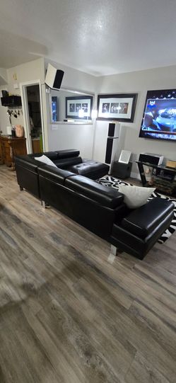 Black  L shape couch