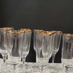Gold Trim Champagne Flutes 