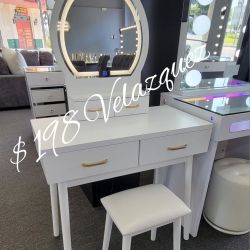 
✅️✅️"White LED Vanity Table & Stool"✅️