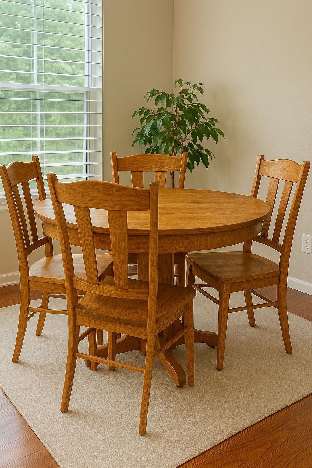 Refinished Round Oak Table