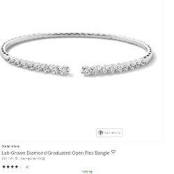 1 CT. T.W.  Diamond Graduated Open Flex Bangle in Sterling Silver (F/VS2)