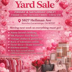 Moving sale 1/30 & 1/31 Fri & Sat. only