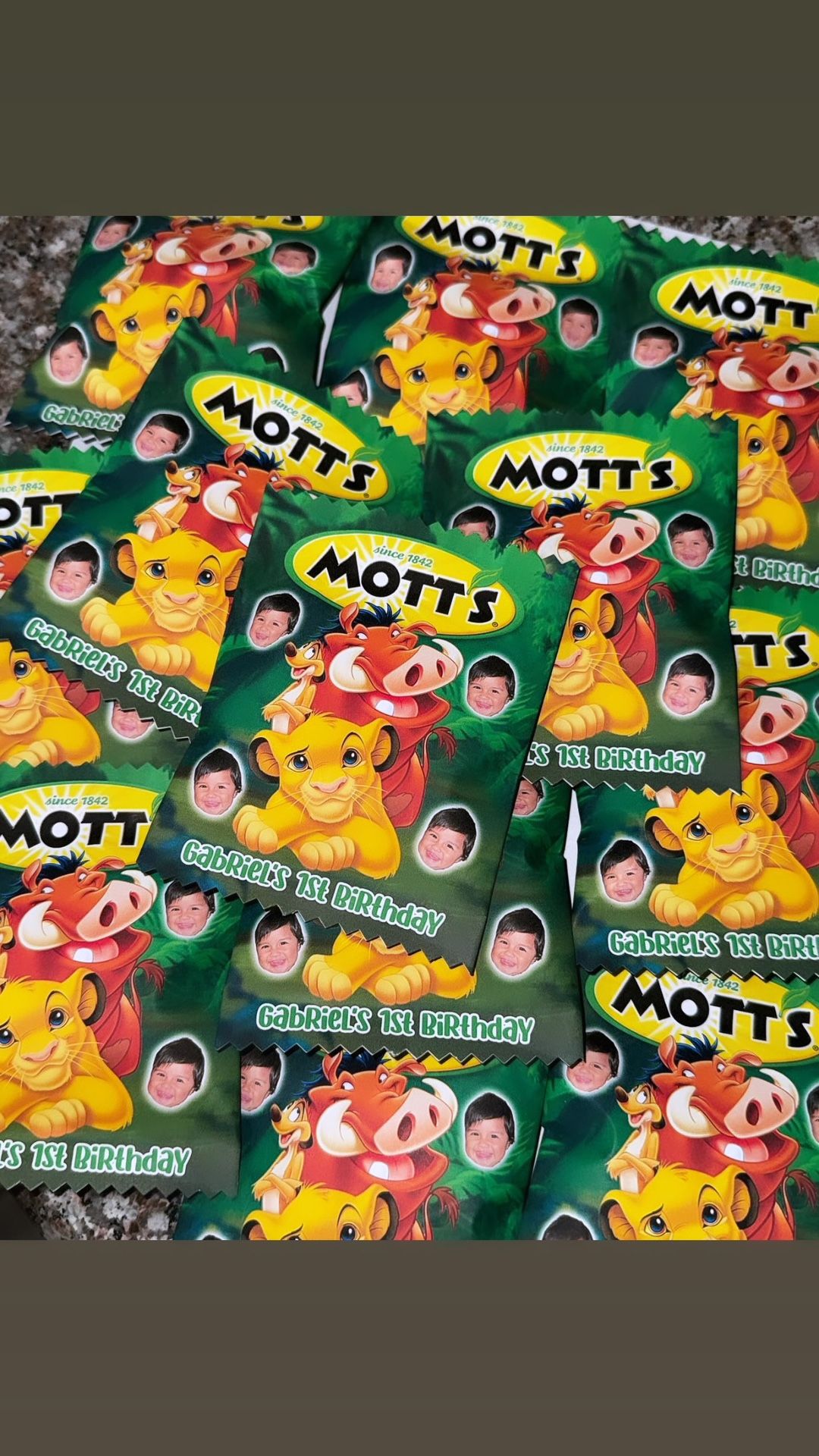 Custom Fruit Snacks Lion King Theme