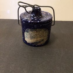 Vintage 5in Salt Glazed Stoneware Canister
