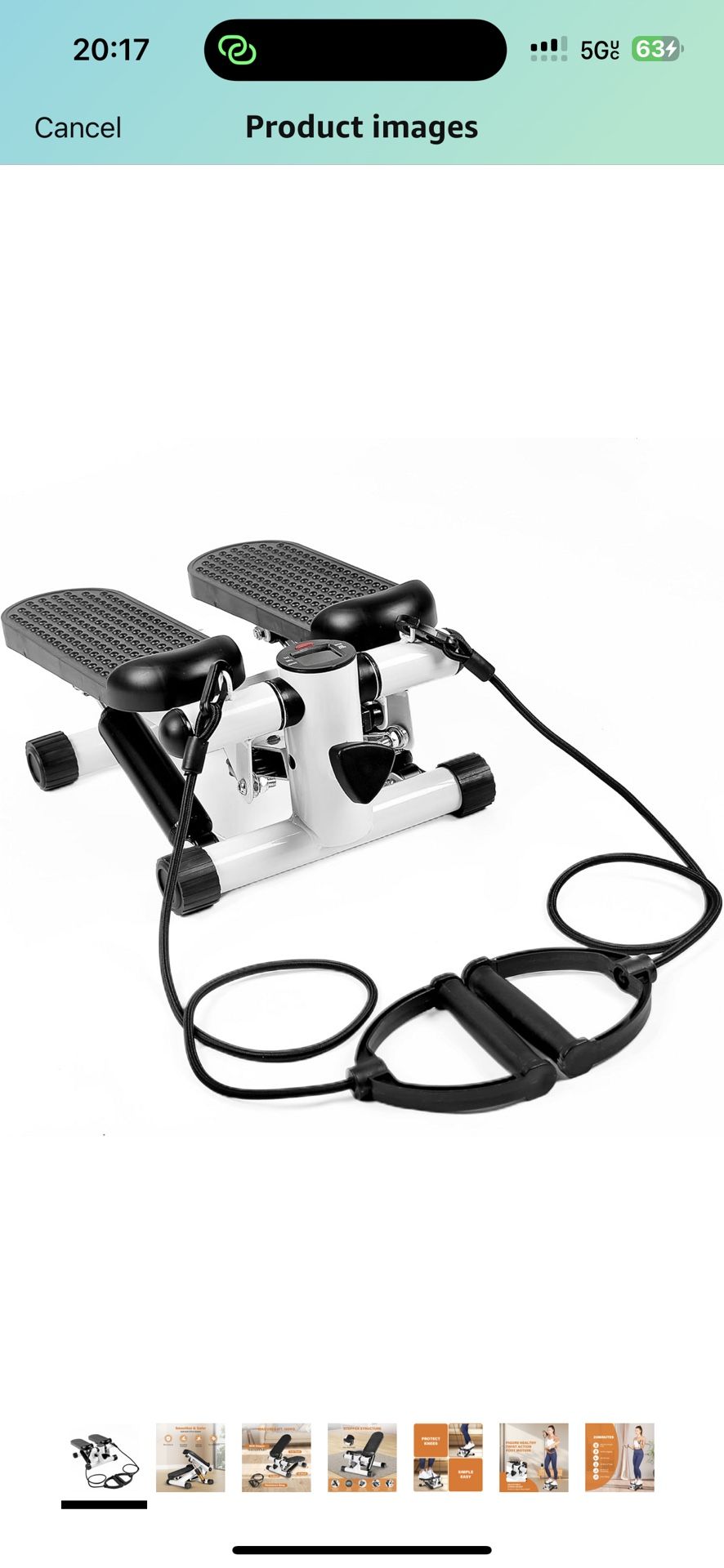 Mini Stepper with Resistance Band, Stair Stepping Fitness Exercise Home Workout Equipment for Full Body Workout