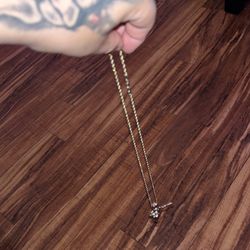 Gold 10k rope chain long with 10k Jesus pendant and 10k lion pendent