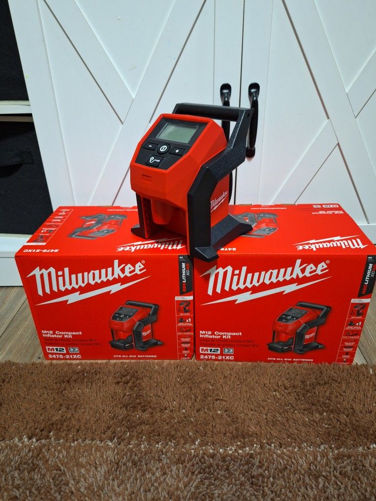 Milwaukee M12 Compact Inflator Kit New $150/Each