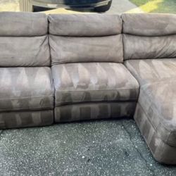 Small Brown Power Recliner Sectional