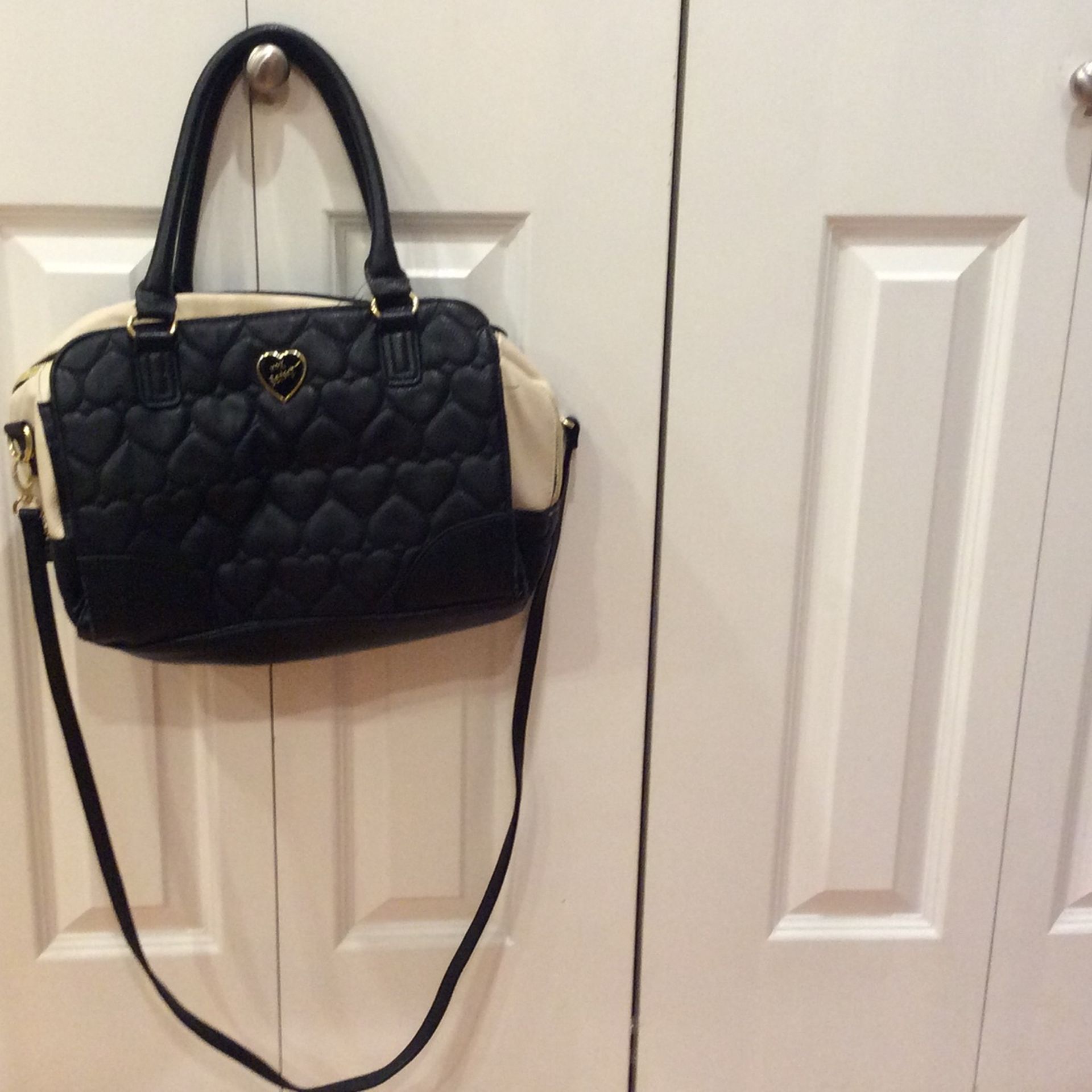 Betsy Johnson Quilted Hearts Handbag Shoulder Bag