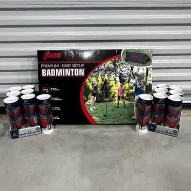 NEW IN BOX Badminton Net & 14 Sleeves (84) Shuttlecocks/Birdies - OUTDOOR SUMMER SPORTS