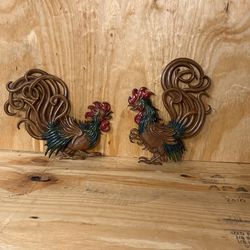 Collectible Vermay Metal Roosters