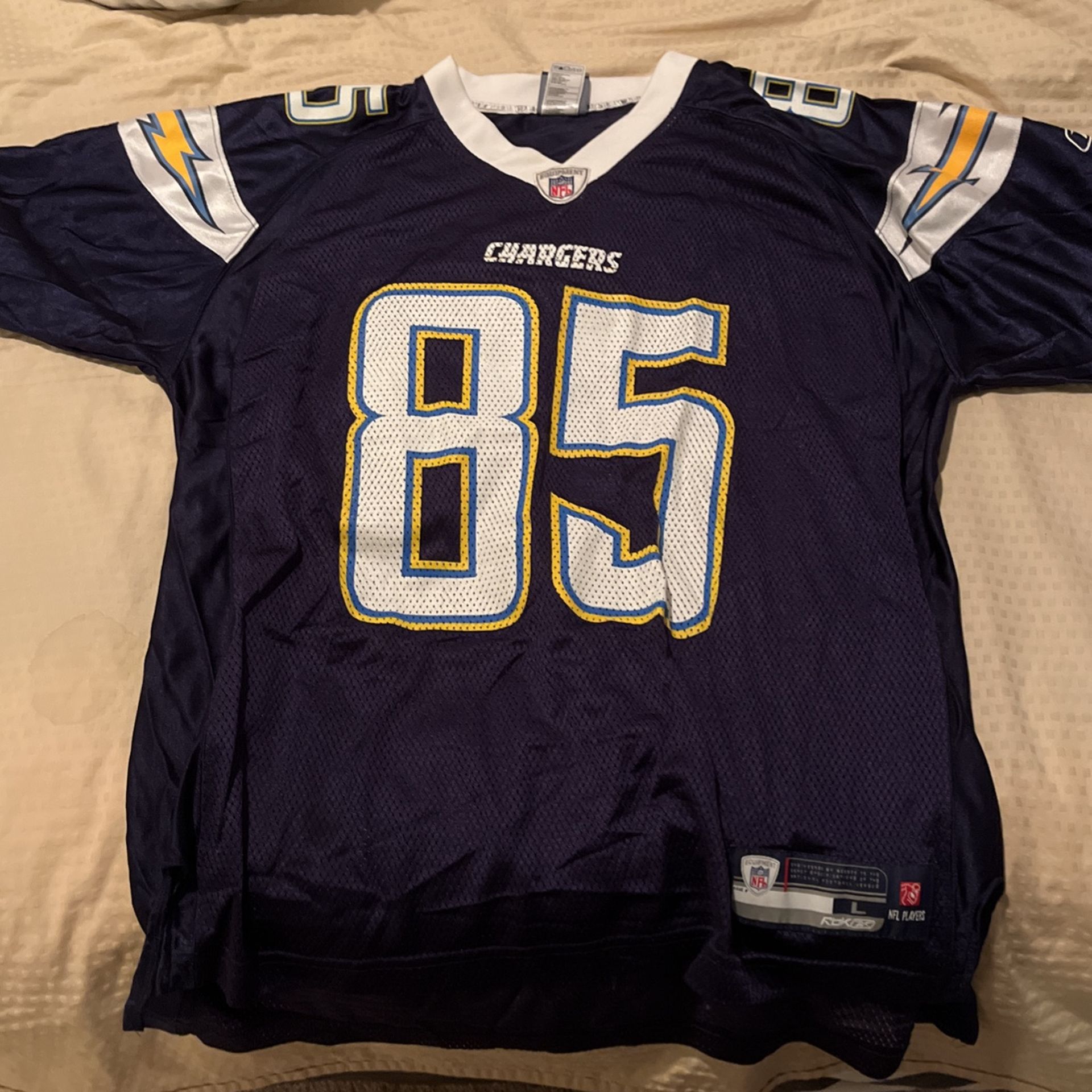 Reebok NFL San Diego Chargers Antonio Gates 85 Dark Blue Jersey Large