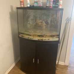 Black Bow Front Corner Fish Tank 