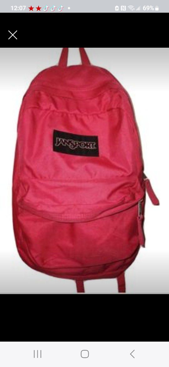 JanSport Backpack  SuperBreak Pink Barbie Pink Canvas Pockets