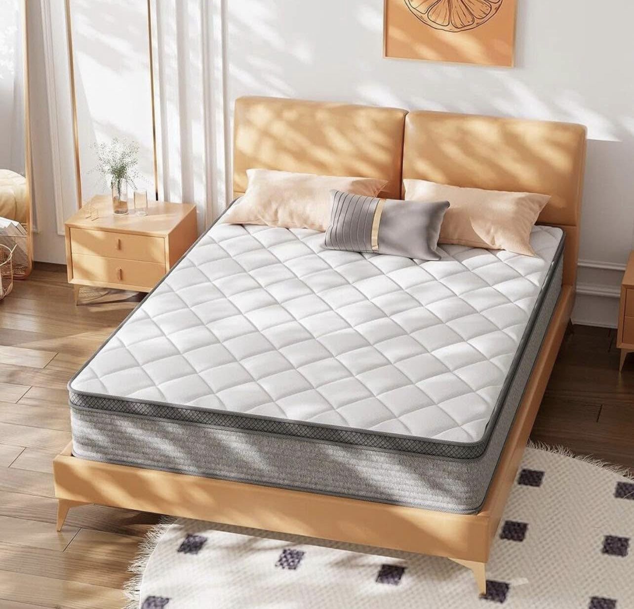 12”Twin Xl Gel Memory Foam and Innerspring Hybrid Mattress in a Box with Individual Pocket Spring for Motion Isolation & Silent Sleep, CertiPUR-US