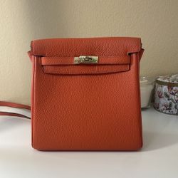 *Flaw Belted Leather KL Backpack Orange