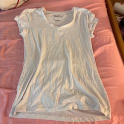 Splash White V-Neck T-Shirt Size L