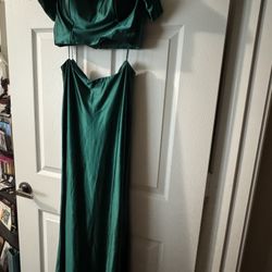 Emerald Green Formal Two Piece Dress