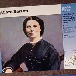 1995 Grolier Clara Barton Founder Of American Red Cross History Vintage Collectible Large Card