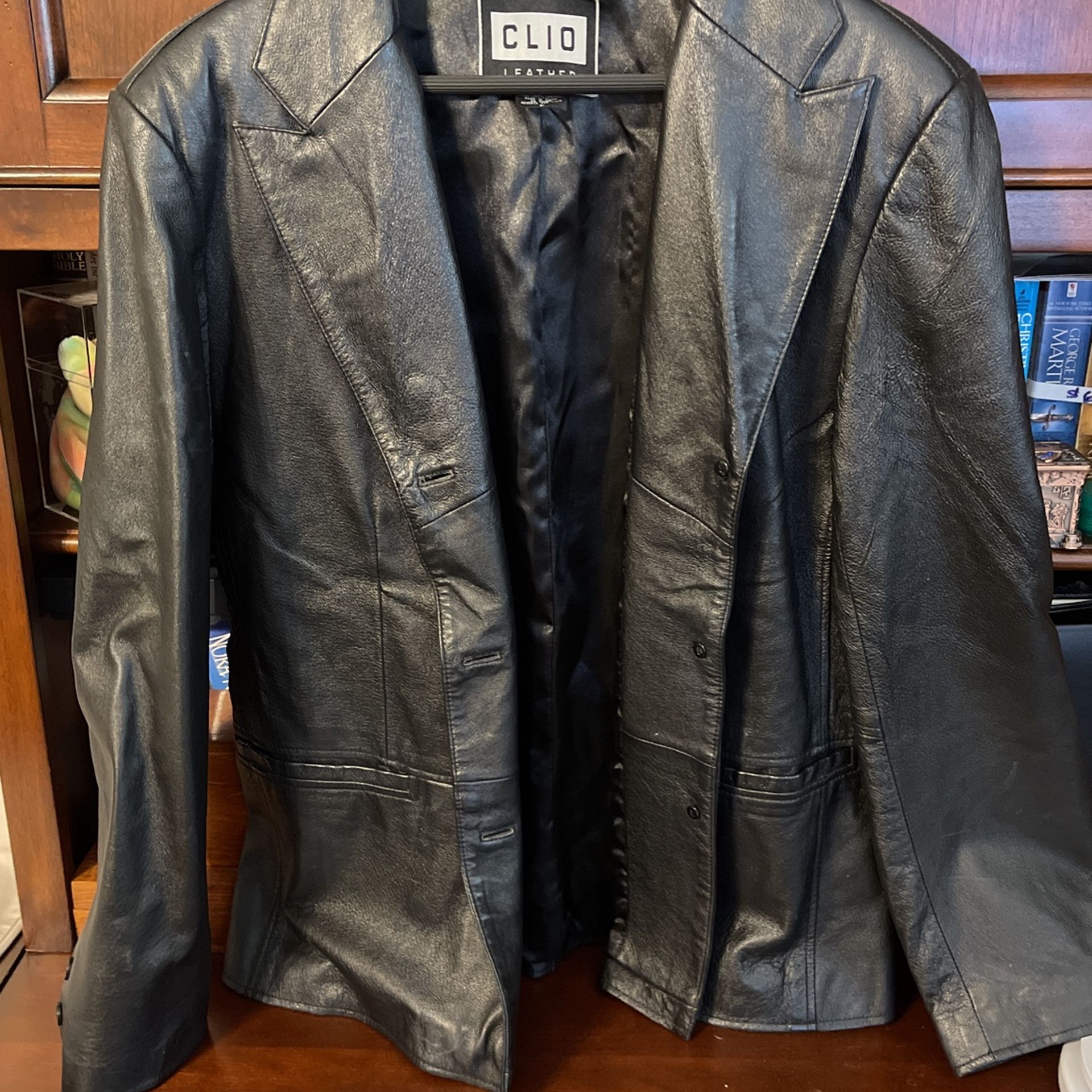 Clio leather jacket sale
