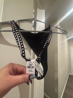 Victoria’s Secret Black Rhinestone Thong Panty – Women’s Lingerie – New