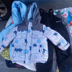 Size 4 t snow bib and warm winter jacket