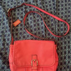 Pink Coach Crossbody Purse With Tan Inside Stain Free 