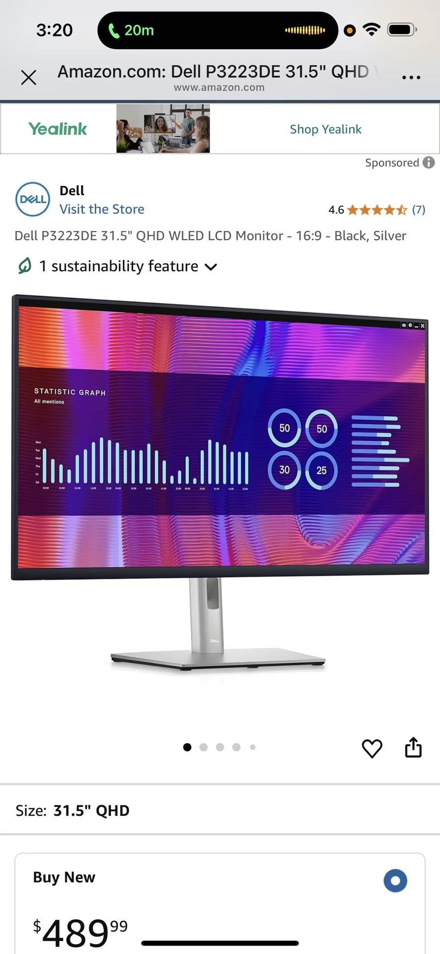 BRAND NEW Dell monitor P3223DE 31.5"