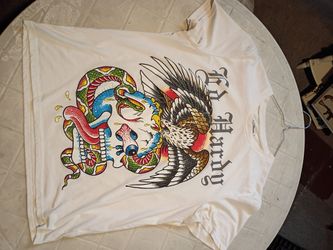 Cream Ed Hardy T-shirt size large