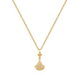 Ginkgo leaf skirt full of diamonds, light luxury temperament, gorgeous full of diamonds necklace