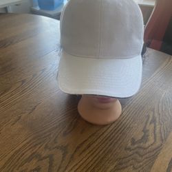 Solid White Baseball Cap Hat Velcroe