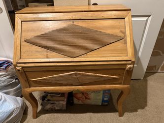 Vintage drop front secretary desk (as is condition)