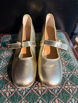 Gold Metallic Mary Jane Heels