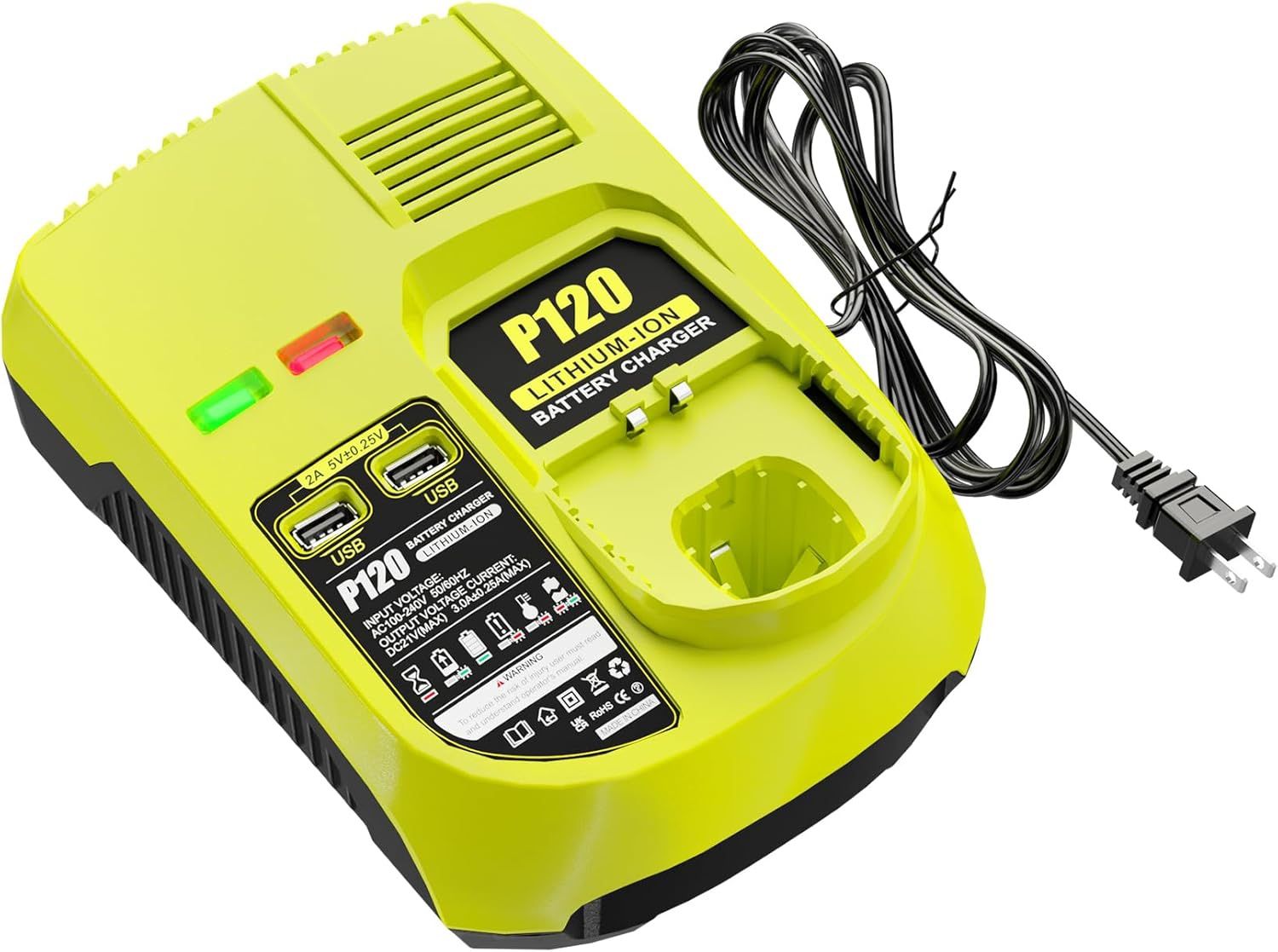 DSANKE P120 14.4V 18V Battery Charger Replacement for Ryobi Charger ONE+ P117