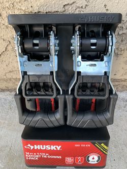 Husky 16ft ratchet tie-downs 2-pack