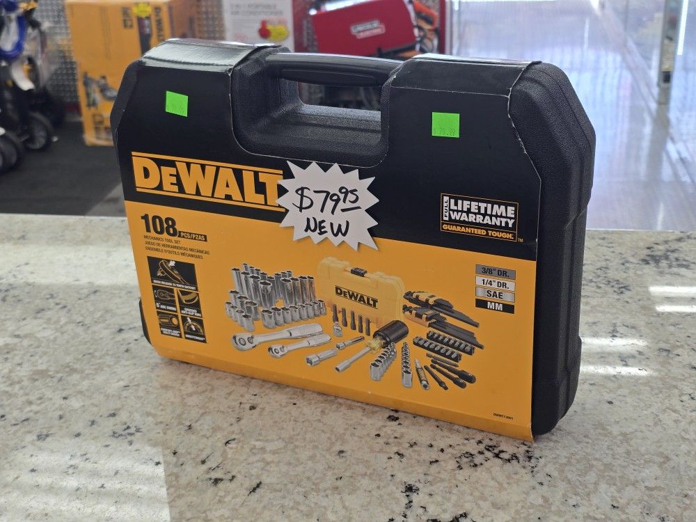 Dewalt 108 PC Mechanics Tool Set NEW SEALED Metric / Standard