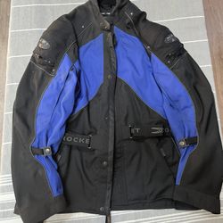 Joe Rocket XL Blue Black Armored Motorcycle Jacket Touring