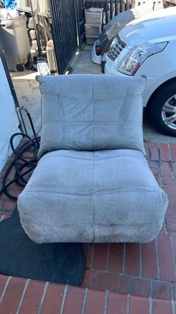 Gray Fabric Armless Accent Chair