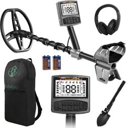 Metal Detector for Adults,Professional Higher Accuracy Metal Detector Kit with 12" IP68 Waterproof Search Coil with LCD Backlight,5 Modes,Gold Detecto