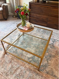 Glass coffee table