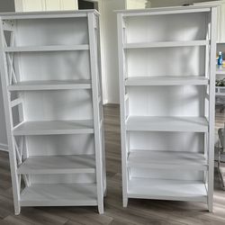White Book Case Set